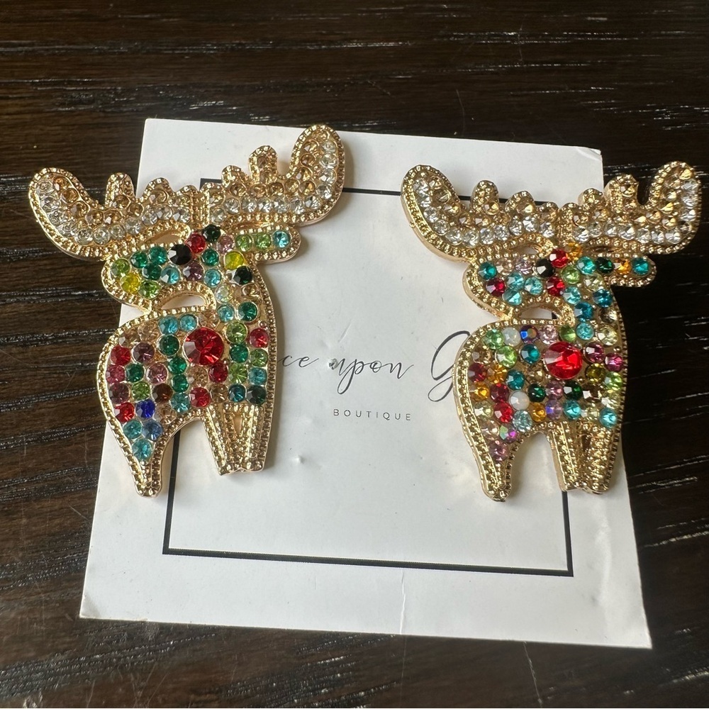 Colorful Rhinestone Earrings - Picture 2 of 3